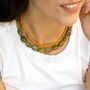 Olive And Orange Bead Necklace Set Of Two, thumbnail 2 of 3
