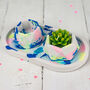 Jesmonite Marbled Mini Planters And Tray, thumbnail 1 of 5
