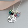 Sterling Silver Family Tree Birthstone Charm Necklace, thumbnail 3 of 7