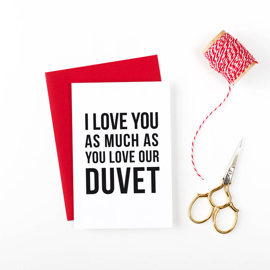 Duvet Lover Valentines Anniversary Card By Doodlelove