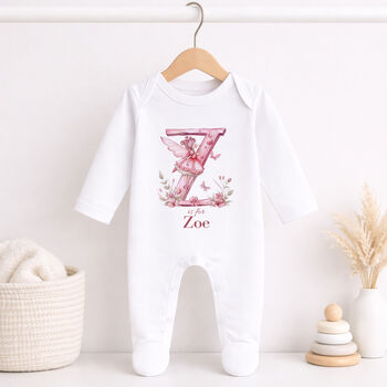 Personalised Fairy Alphabet Baby Grow, 2 of 7