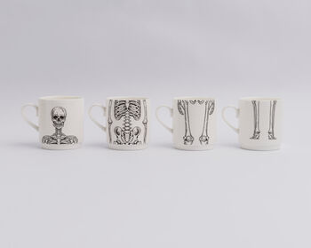 Stoneware Stacking Skeleton Mug Set, 2 of 6