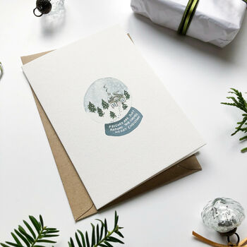 Snow Globe 'Friends Around The Corner' Christmas Card, 2 of 2