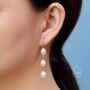Baroque Pearl Trio Drop Hook Earrings, thumbnail 1 of 11