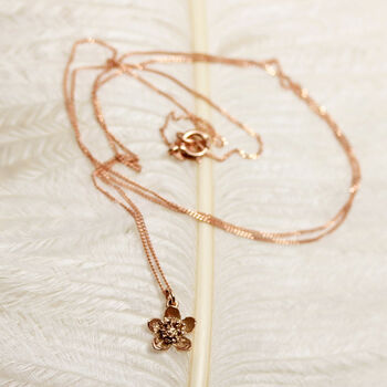 Cherry Blossom Necklace Silver/Gold/Rose Gold, 6 of 11