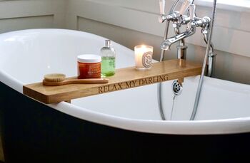 Personalised Wooden Bath Caddy, 2 of 3