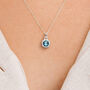 Personalised Sterling Silver March Aquamarine Birthstone Necklace, thumbnail 1 of 12