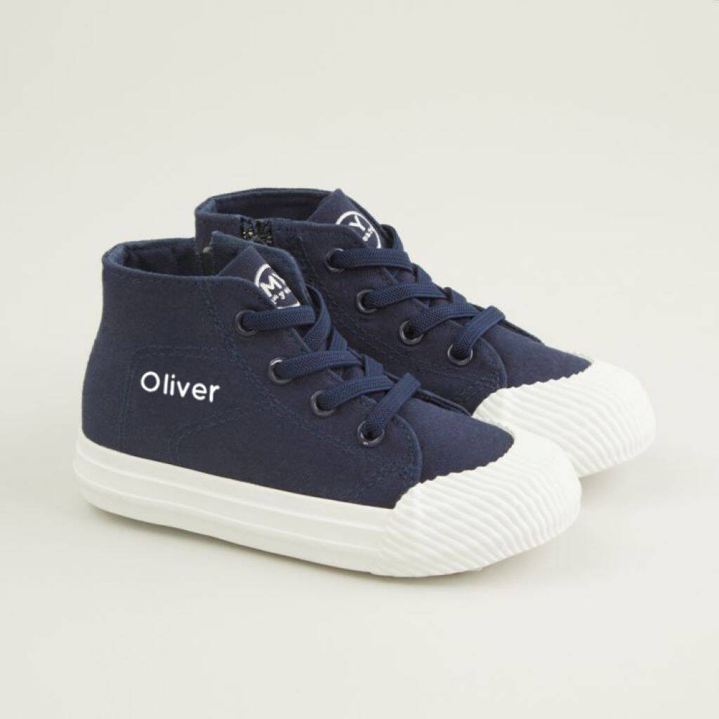 Personalised Navy Toddler High Top Trainers, 1 of 6