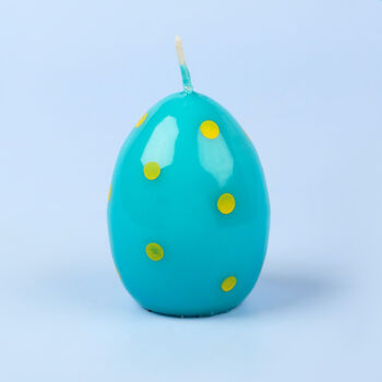 G Decor Set Of Six Easter Egg Candles Blue, 4 of 6