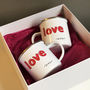 Couples 'Love' Enamel Mug Set With Couples Names, thumbnail 4 of 6