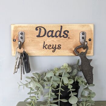 Fathers Day Personalised Wooden Wall Mounted Key Holder, 3 of 4