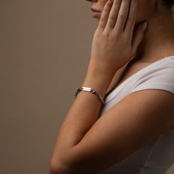 Womens Silver Personalised Rope Bracelet, 3 of 8
