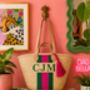 Personalised Stripe Monogram Beach Basket, thumbnail 2 of 9