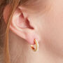 Gold And Silver Small Pearl Stud Hoops, thumbnail 3 of 11