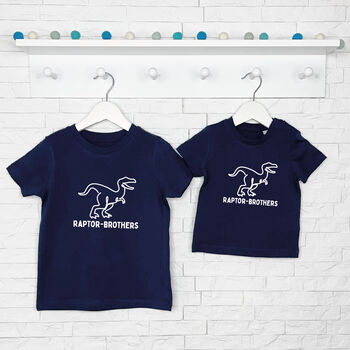 Matching Dinosaur T Shirts Raptor Brothers, 5 of 6