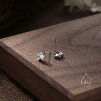 Cz Star Stud Earrings In Sterling Silver, 7 of 12