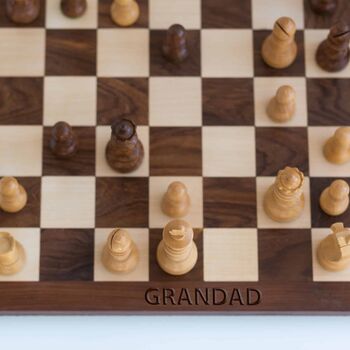 Personalised Deluxe Wooden 16×16 Chess Set, 2 of 6
