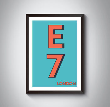 E7 Leytonstone, Stratford London Postcode Print, 3 of 10