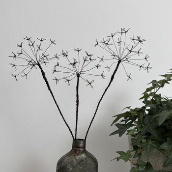 Three Fine Wire Cow Parsley Stems, 7 of 9