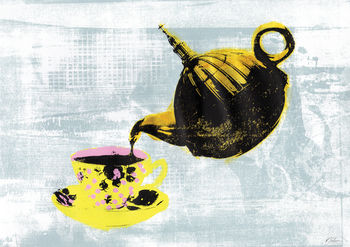 'St Pauls' London Tea Cup Teapot Original Screen Print, 2 of 2