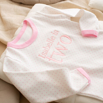 Personalised Name Is Age Birthday Pink Pyjamas, 5 of 5