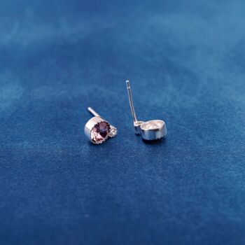 February Birthstone Amethyst Stud Earrings, 3 of 7