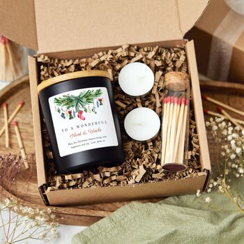 Auntie And Uncle Personalised Christmas Candle Handmade Holiday Gift, 7 of 8