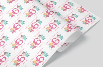 Personalised 6th Birthday Fairy Wrapping Paper, 2 of 2