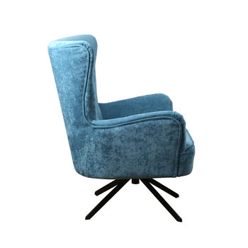 Gable Chenille Ocean Blue Armchair, 4 of 8