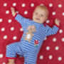 Organic Cotton Mouse And Mushroom Applique Sleepsuit, thumbnail 1 of 2