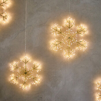 Hanging Gold LED Snowflake, 2 of 3