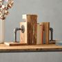 Pair Of Industrial Wood And Steel Bookends, thumbnail 3 of 7