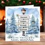 Bsl Christmas Card Family Personalised Signpost, thumbnail 2 of 2