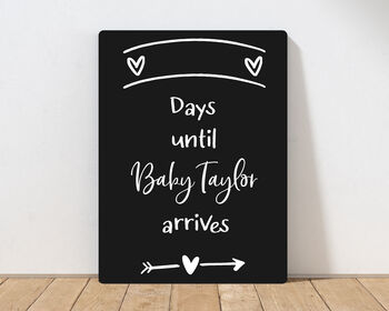 Personalised Baby Countdown Chalkboard, 2 of 5