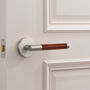 Solid Brass Lever Door Handles With Leather, thumbnail 10 of 12