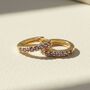 Amethyst February Birthstone Small Huggie Hoop Earrings, thumbnail 1 of 6