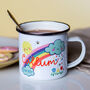 Personalised Children's Rainbow And Clouds Enamel Mug, thumbnail 2 of 8