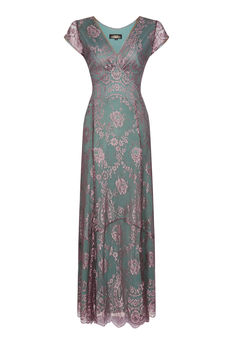 Longline Lace Dress In Moth And Pink, 2 of 3