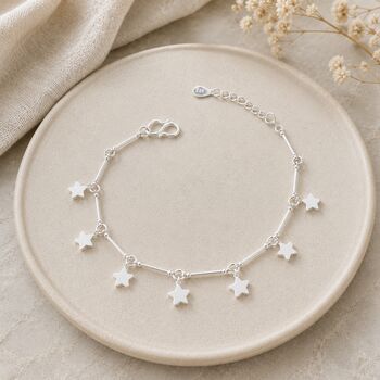 70th Birthday Sterling Silver Stars Bracelet, 2 of 4