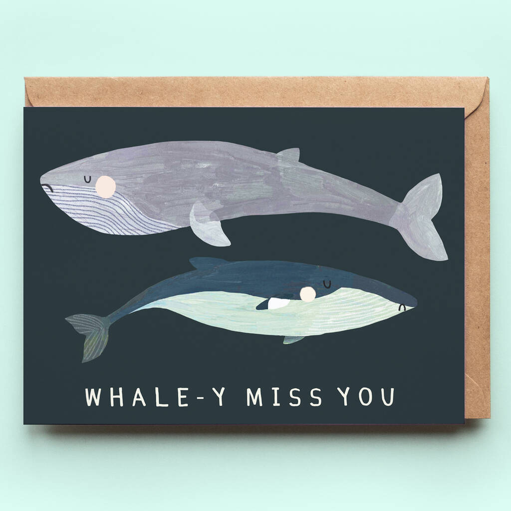 Miss You Whale Card By Darcie Olley