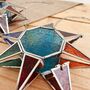 Hanging Moroccan Star Tea Light Candle Holder In Blue, thumbnail 4 of 9
