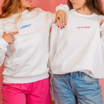 Personalised Mini Slogan Embroidered Sweatshirt, 2 of 8