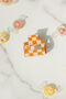 Orange Checkerboard Rectangle Claw Hair Clip, thumbnail 1 of 7