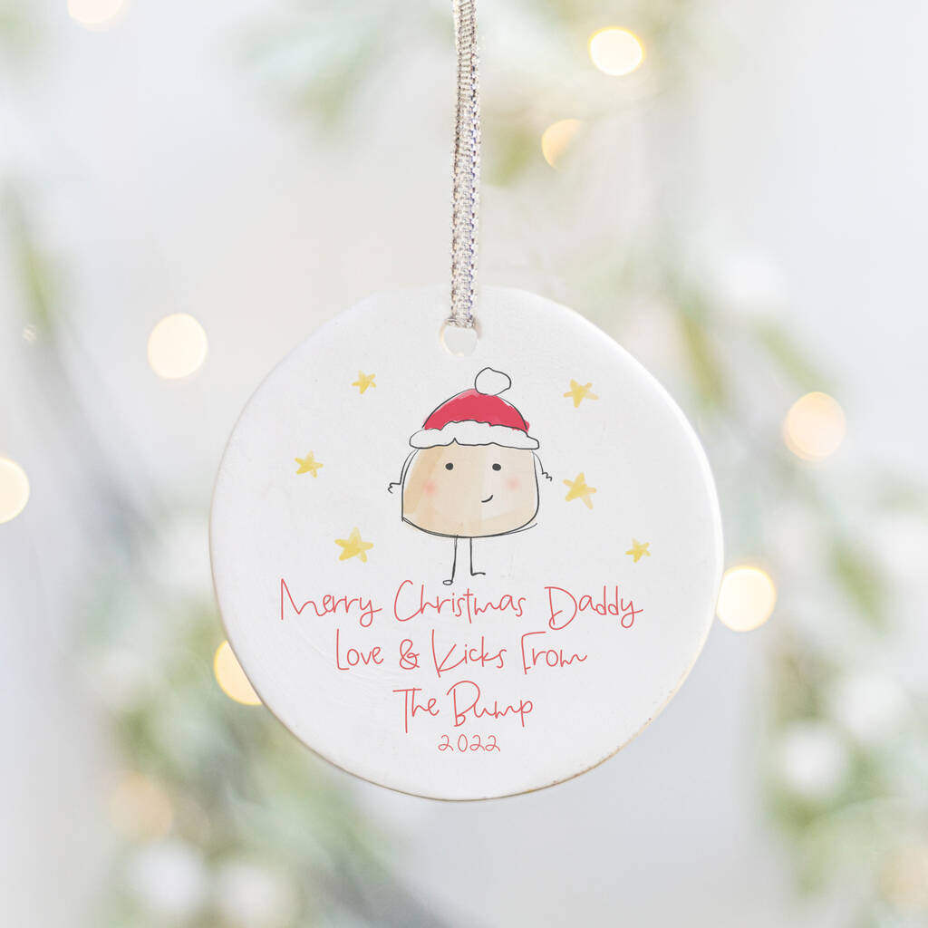 Merry Christmas Daddy Love Bump Christmas Decoration By Parsy Card Co Notonthehighstreet Com