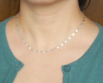 Handmade Triangle Necklace In Argentium Silver, 2 of 4