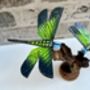 Handcrafted Emperor Dragonfly Wooden Sculpture Ornament, thumbnail 6 of 10