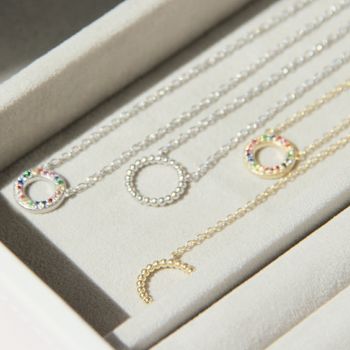 Gold Or Silver Rainbow Eternity Necklace, 10 of 10