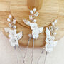 White And Silver Bridal Hair Pins, thumbnail 3 of 4