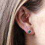Blue Gemstone Stud Earrings, thumbnail 1 of 6