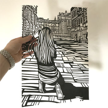 'Cambridge Street Photographer' Handmade Papercut, 3 of 4